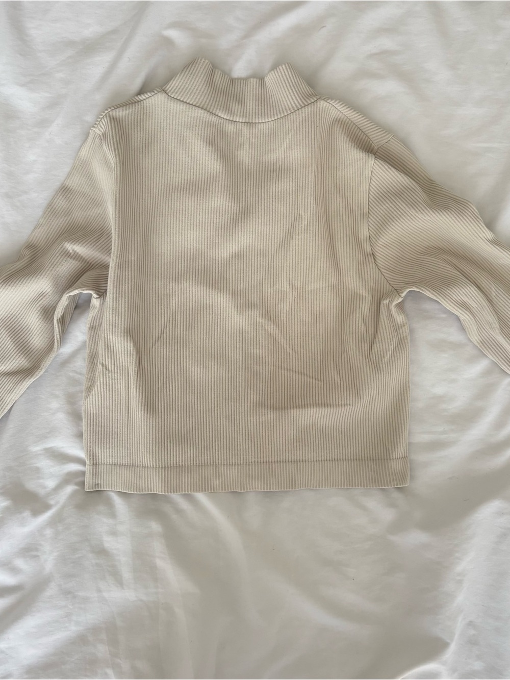 Garage Cream Ribbed Zip Crop Jacket - Picture 4 of 6